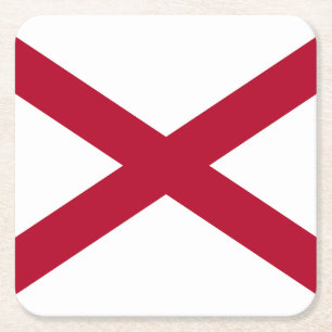 Vlag van Alabama Vierkante Kartonnen Onderzetter