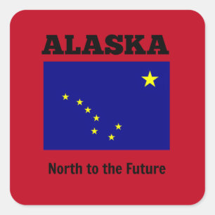 Vlag van Alaska bij Motto Vierkante Sticker
