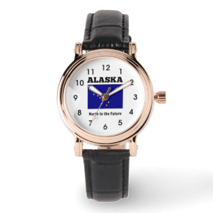 Vlag van Alaska met staatsmotto Horloge
