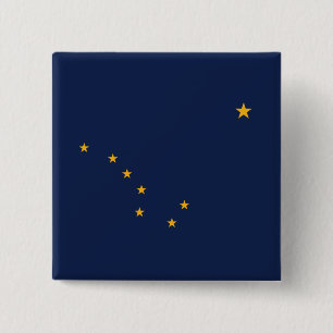 Vlag van Alaska Vierkante Button 5,1 Cm
