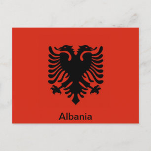 vlag van Albanië Briefkaart