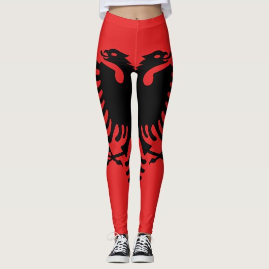 vlag van Albanië Leggings (Voorkant)