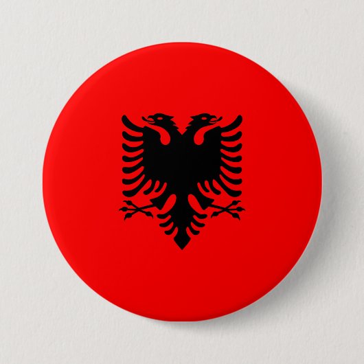 vlag van Albanië Ronde Button 7,6 Cm (Voorkant)