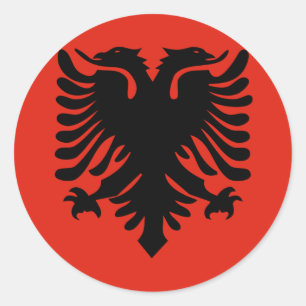 vlag van Albanië Ronde Sticker