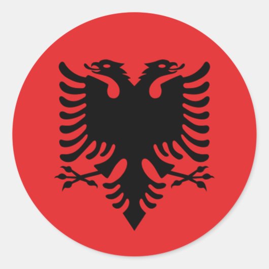 vlag van Albanië Ronde Sticker (Voorkant)