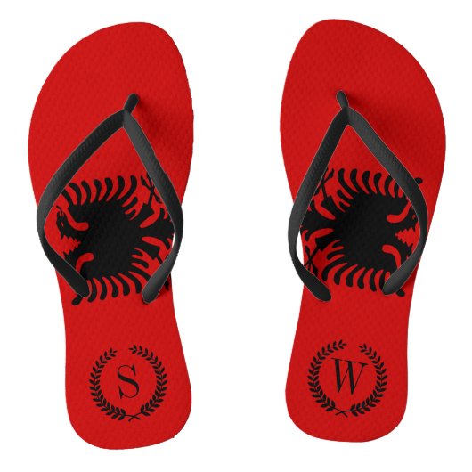 vlag van Albanië Teenslippers (Voetbed)