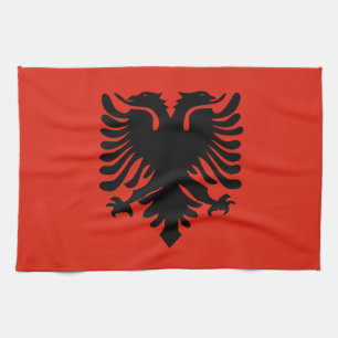 vlag van Albanië Theedoek