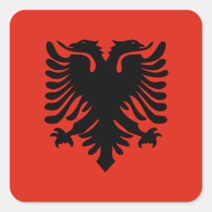 vlag van Albanië Vierkante Sticker