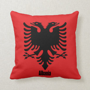 Vlag van Albanië, voorzien van een etiket Kussen