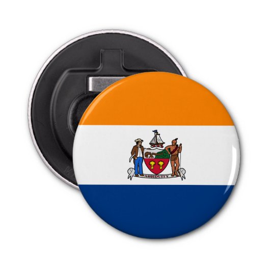 Vlag van Albany, New York Button Flesopener (Voorkant)