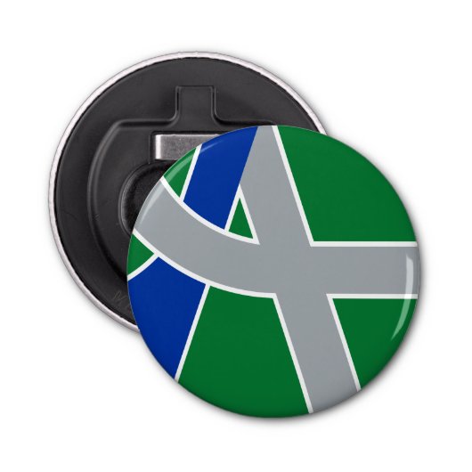 Vlag van Albany, Oregon Button Flesopener (Voorkant)