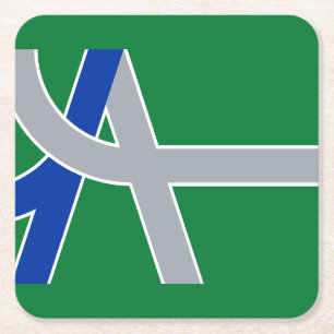 Vlag van Albany, Oregon Vierkante Kartonnen Onderzetter