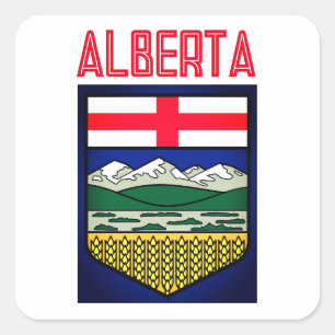 Vlag van Alberta - CANADA Vierkante Sticker