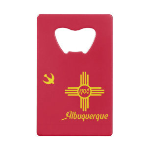 Vlag van Albuquerque, New Mexico Credit Card Fleso Kredietkaart Flessenopener