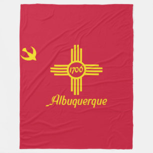 Vlag van Albuquerque, New Mexico Fleece Blanket Deken