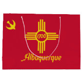 Vlag van Albuquerque, New Mexico Large Gift Bag Groot Cadeauzakje (Achterkant)