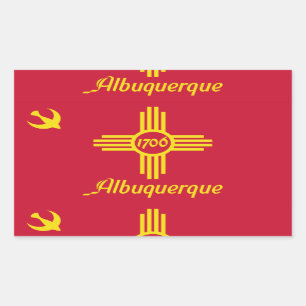 Vlag van Albuquerque, New Mexico Rechthoekig teken Rechthoekige Sticker