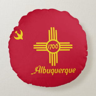 Vlag van Albuquerque, New Mexico Ronde Kussen