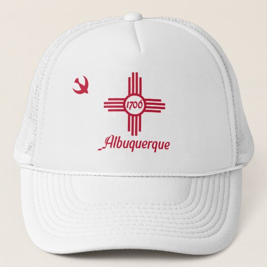Vlag van Albuquerque, New Mexico Trucker Hat Pet (Voorkant)