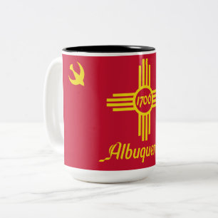 Vlag van Albuquerque (New Mexico) Tweekleurige Koffiemok