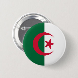 Vlag van Algerije Ronde Button 5,7 Cm