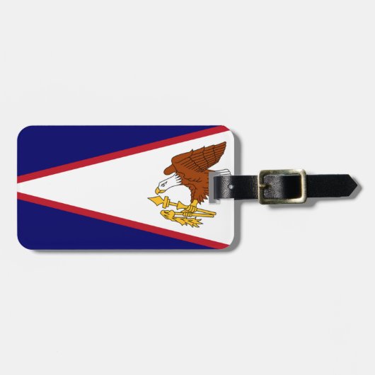 Vlag van Amerikaans Bagagelabel van Samoa met lede (Voorkant horizontaal)