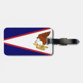 Vlag van Amerikaans Bagagelabel van Samoa met lede (Achterkant horizontaal)