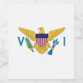 Vlag van Amerikaanse Maagdeneilanden Wijn Etiket (Enkel label)