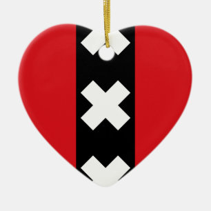 Vlag van Amsterdam Keramisch Ornament