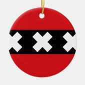 Vlag van Amsterdam Keramisch Ornament (Voorkant)