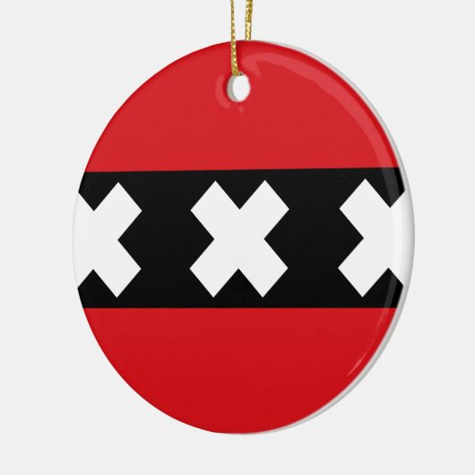 Vlag van Amsterdam Keramisch Ornament (Links)