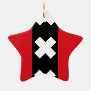 Vlag van Amsterdam Keramisch Ornament