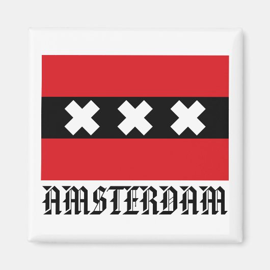 Vlag van Amsterdam Magneet (Voorkant)