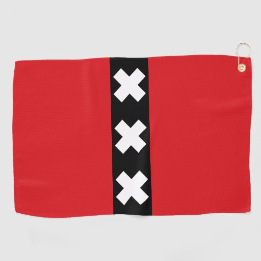 Vlag van Amsterdam, Nederland Golfhanddoek (Horizontaal)