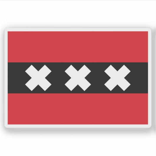 Vlag van Amsterdam, Nederland Sticker (Voorkant)