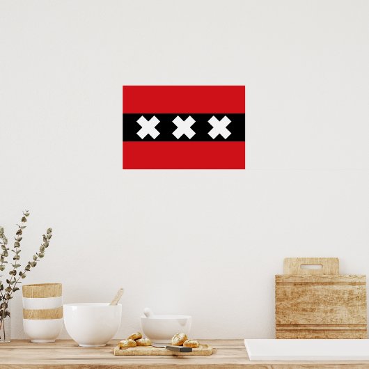 Vlag van Amsterdam Poster (Keuken)