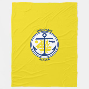Vlag van Anchorage, Alaska Fleece Blanket