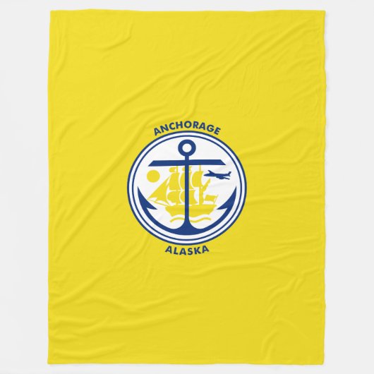 Vlag van Anchorage, Alaska Fleece Blanket (Voorkant)