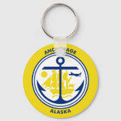 Vlag van Anchorage, Sleutelhanger Alaska (Voorkant)