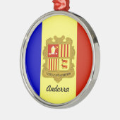 Vlag van Andorra Metalen Ornament (Links)
