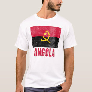 Vlag van Angola Grunge/"Distress" Kijk T-shirt