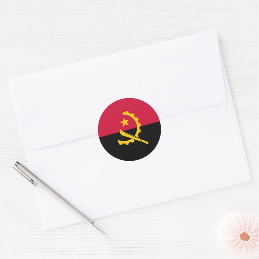 Vlag van Angola Ronde Sticker (Envelop)
