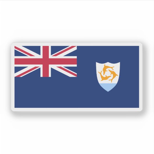 Vlag van Anguilla Sticker (Voorkant)
