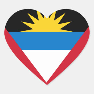 Vlag van Antigua en Barbuda Hart Sticker