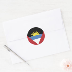 vlag van Antigua en Barbuda Ronde Sticker