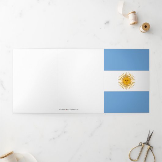 vlag van Argentinië Drieluik Kaart (Buitenkant)