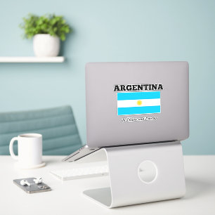 Vlag van Argentinië, gelabeld met motto Sticker