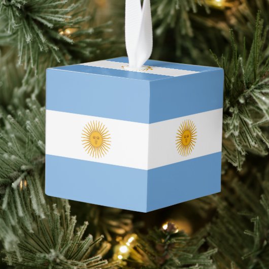 vlag van Argentinië Kubus Ornament (Boom)