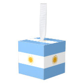 vlag van Argentinië Kubus Ornament (Voorkant hoekig)