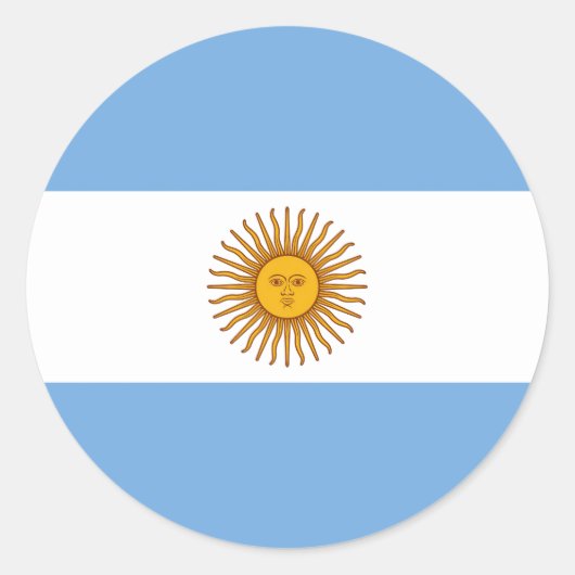 Vlag van Argentinië Ronde Sticker (Voorkant)